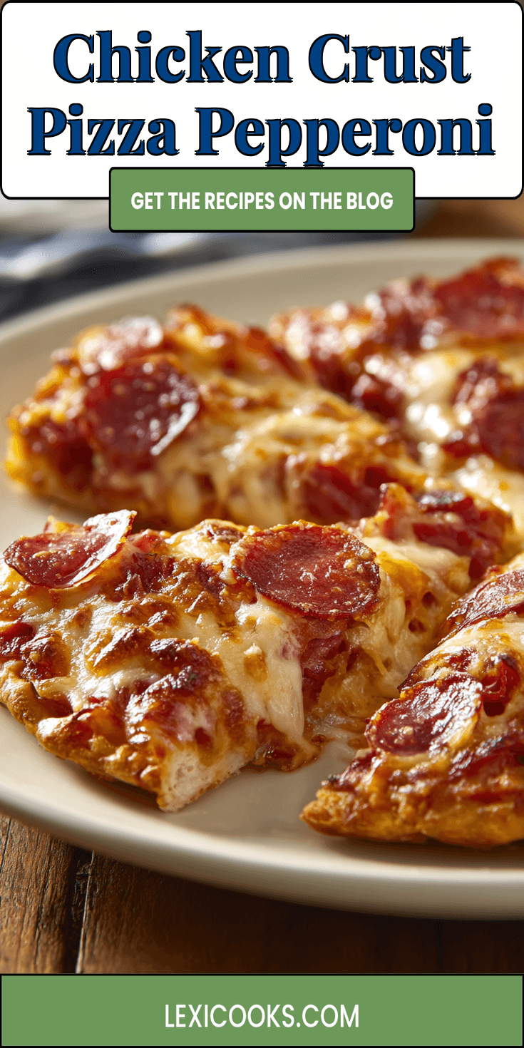 Chicken Crust Pizza Pepperoni served warm with cozy spices