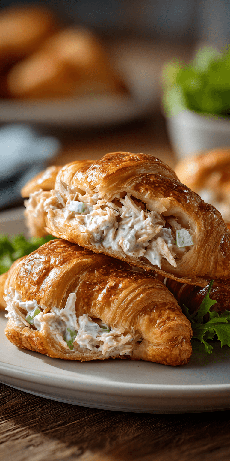 Crispy Chicken Salad Crescent Rolls served warm with cozy spices