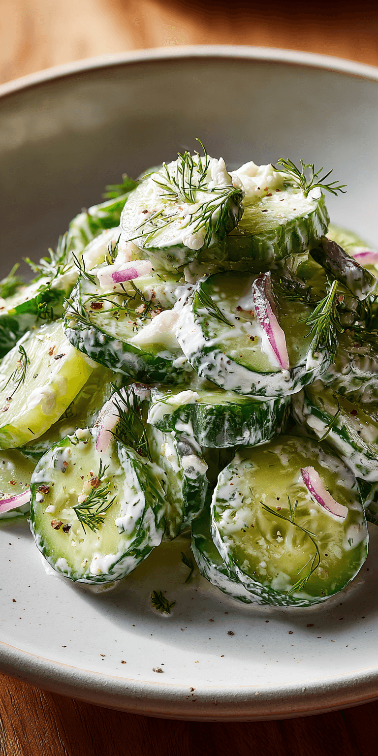 Cucumber Ranch Crack Salad served warm with cozy spices