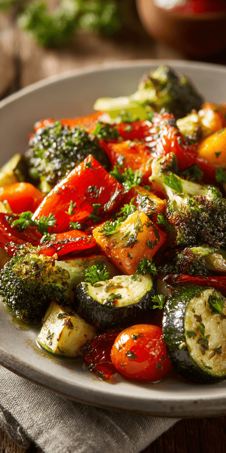 Garlic Roasted Vegetables served warm with cozy spices