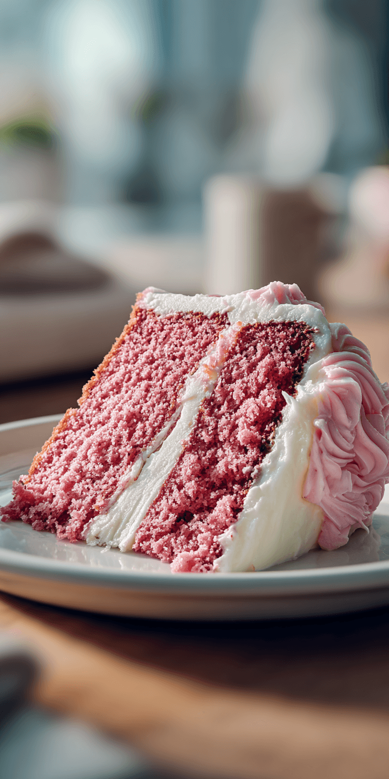 Homemade Strawberry Cake with Lemon Frosting served warm with cozy spices