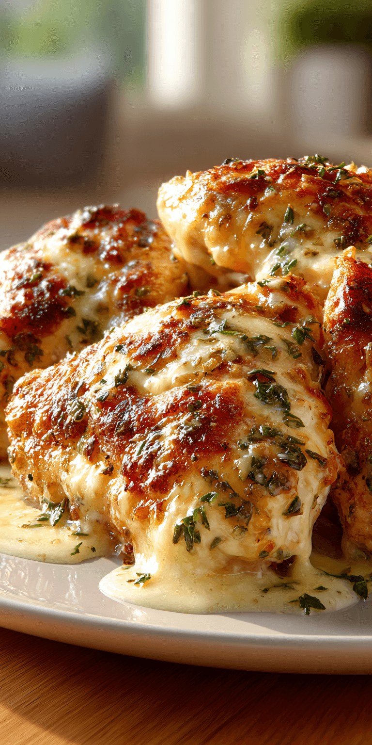 Juicy Garlic Parmesan Chicken served warm with cozy spices