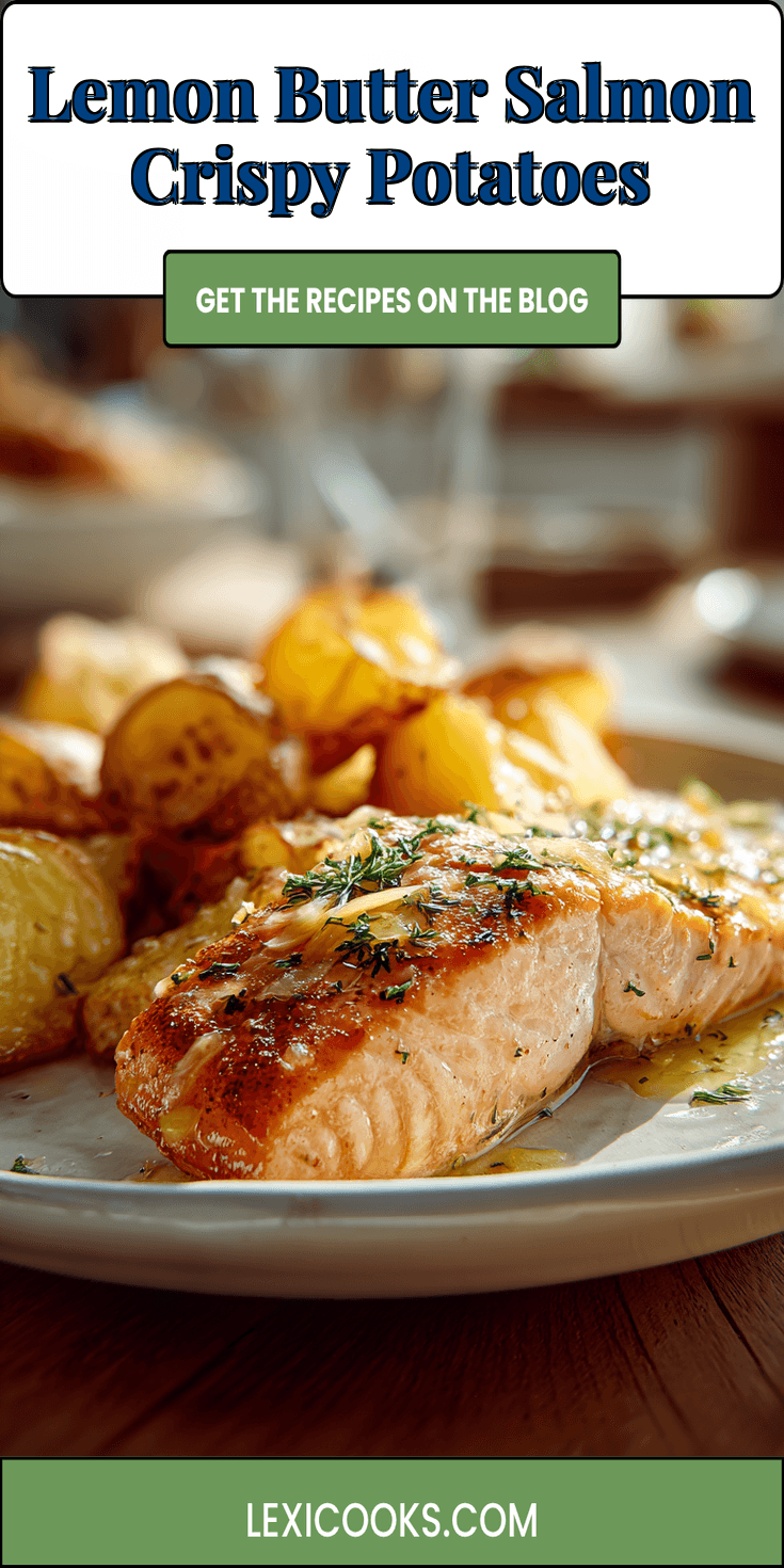 Lemon Butter Salmon Crispy Potatoes served warm with cozy spices