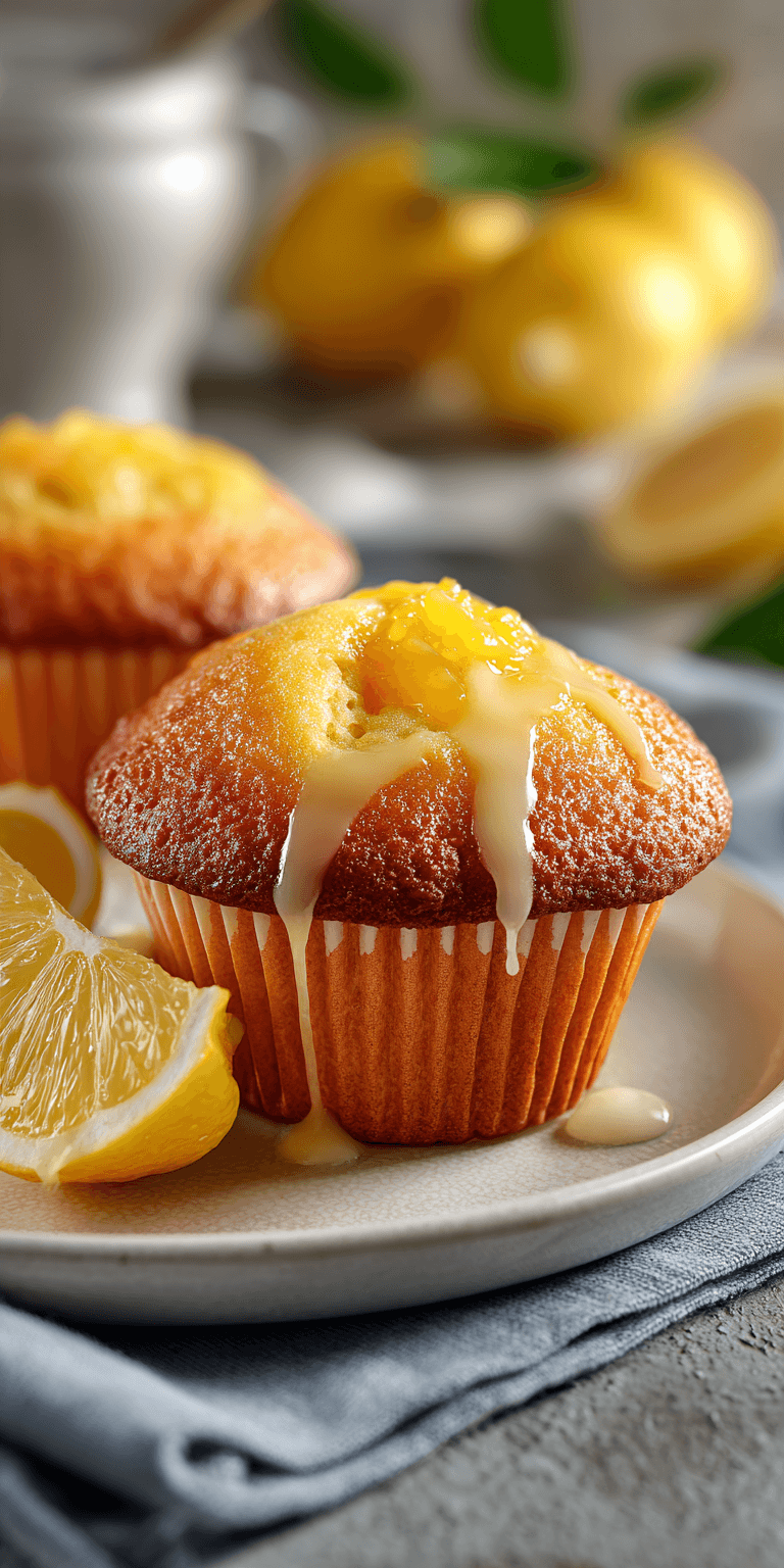 Lemon Curd Cupcakes served warm with cozy spices