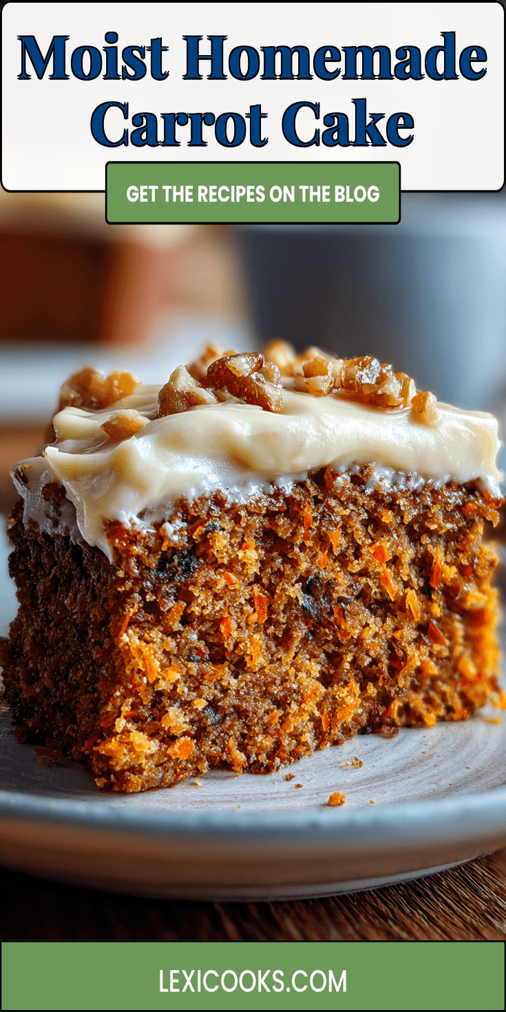 Moist Homemade Carrot Cake served warm with cozy spices