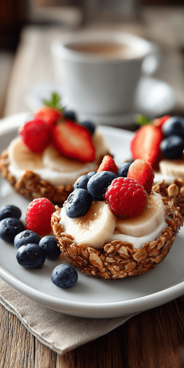 No Bake Peanut Butter Granola Cups served warm with cozy spices