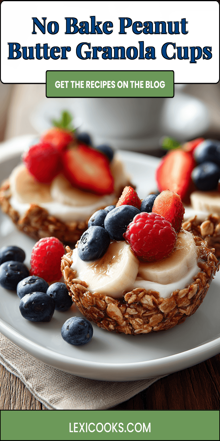 No Bake Peanut Butter Granola Cups served warm with cozy spices