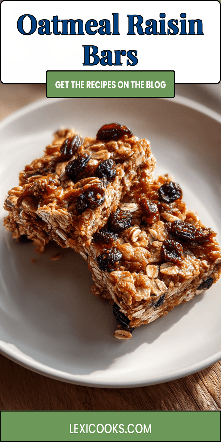 Oatmeal Raisin Bars served warm with cozy spices