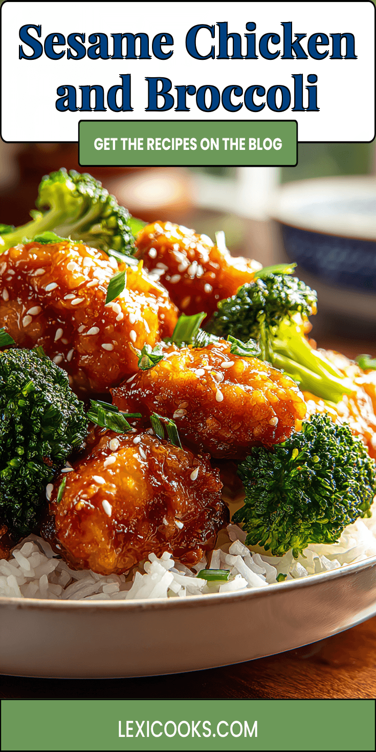 Sesame Chicken and Broccoli served warm with cozy spices