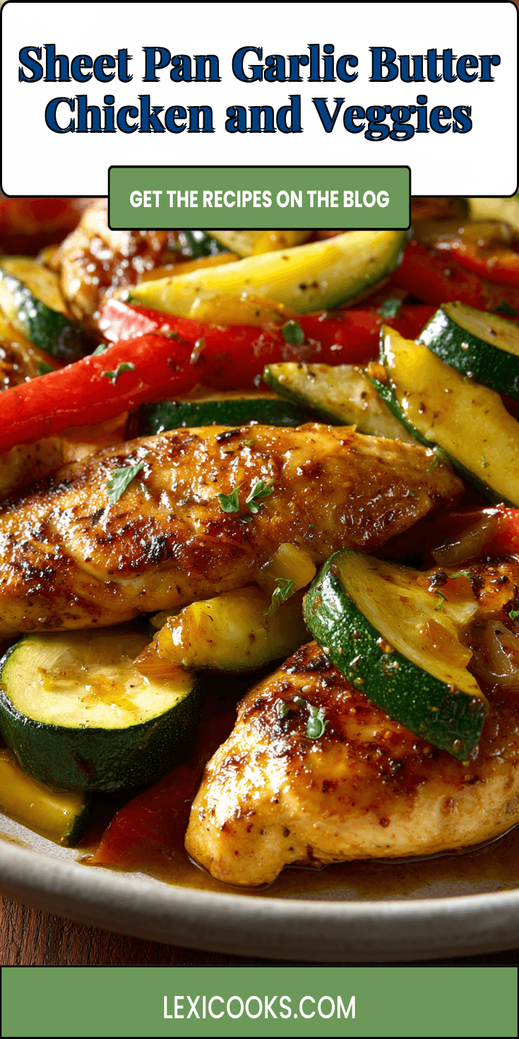 Sheet Pan Garlic Butter Chicken and Veggies served warm with cozy spices