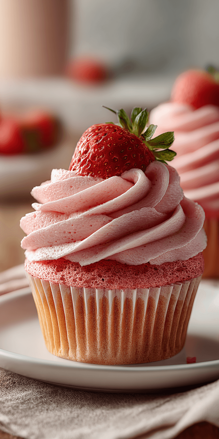 Strawberry Cupcakes served warm with cozy spices