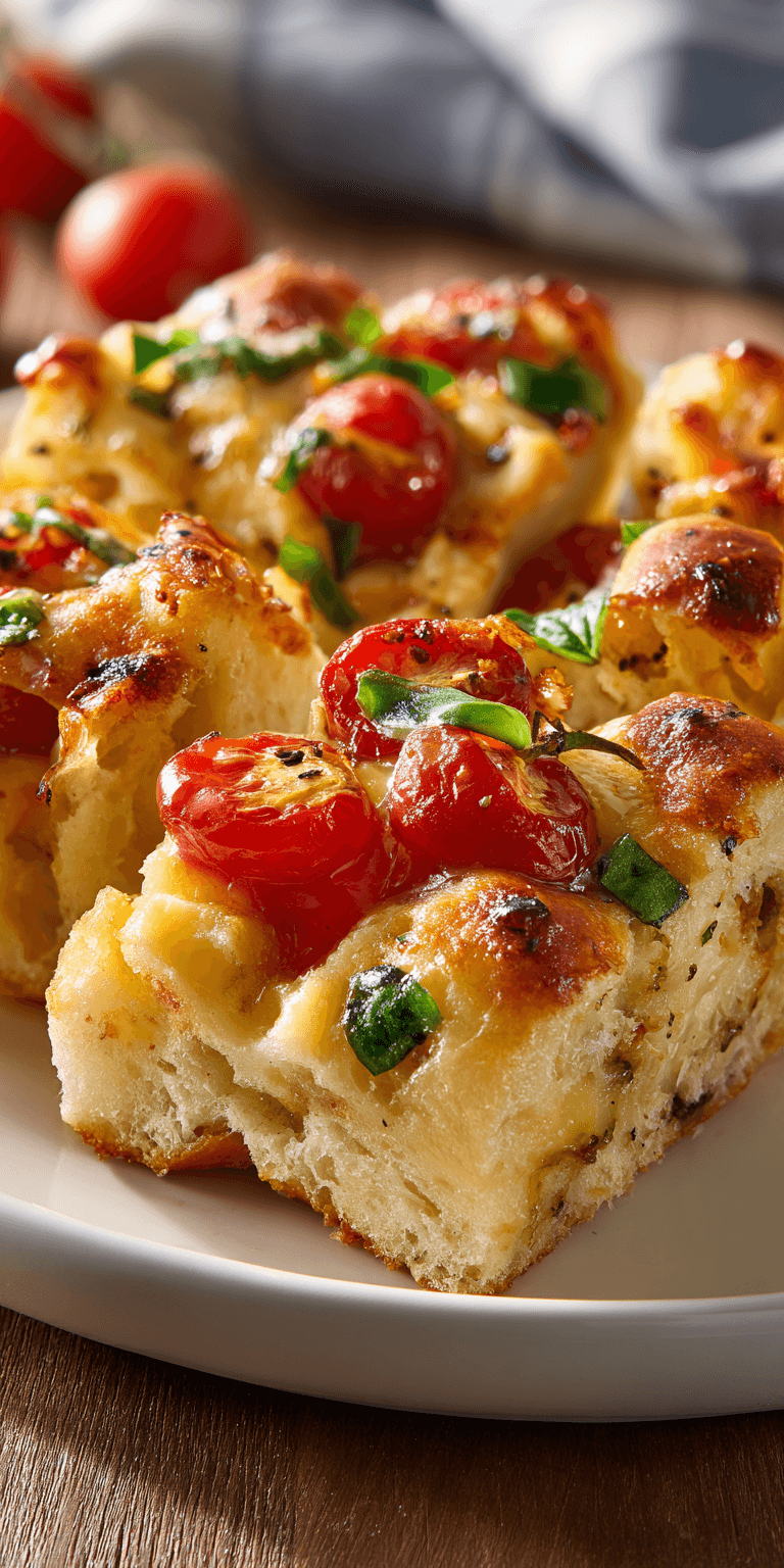 Tomato Basil Garlic Bread served warm with cozy spices