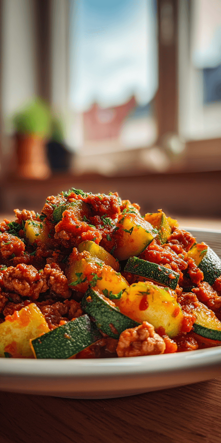 Turkey Zucchini Skillet served warm with cozy spices
