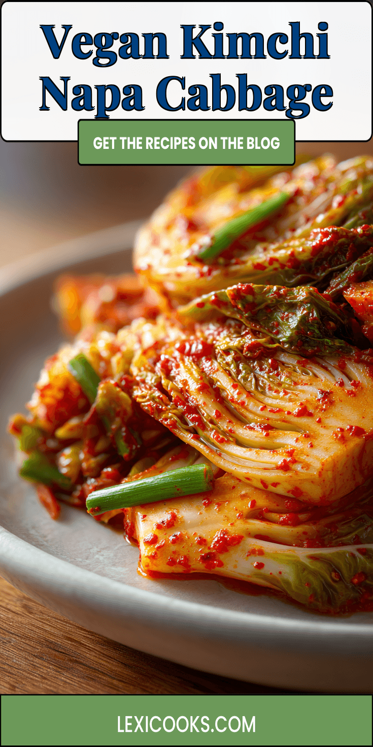 Vegan Kimchi Napa Cabbage served warm with cozy spices